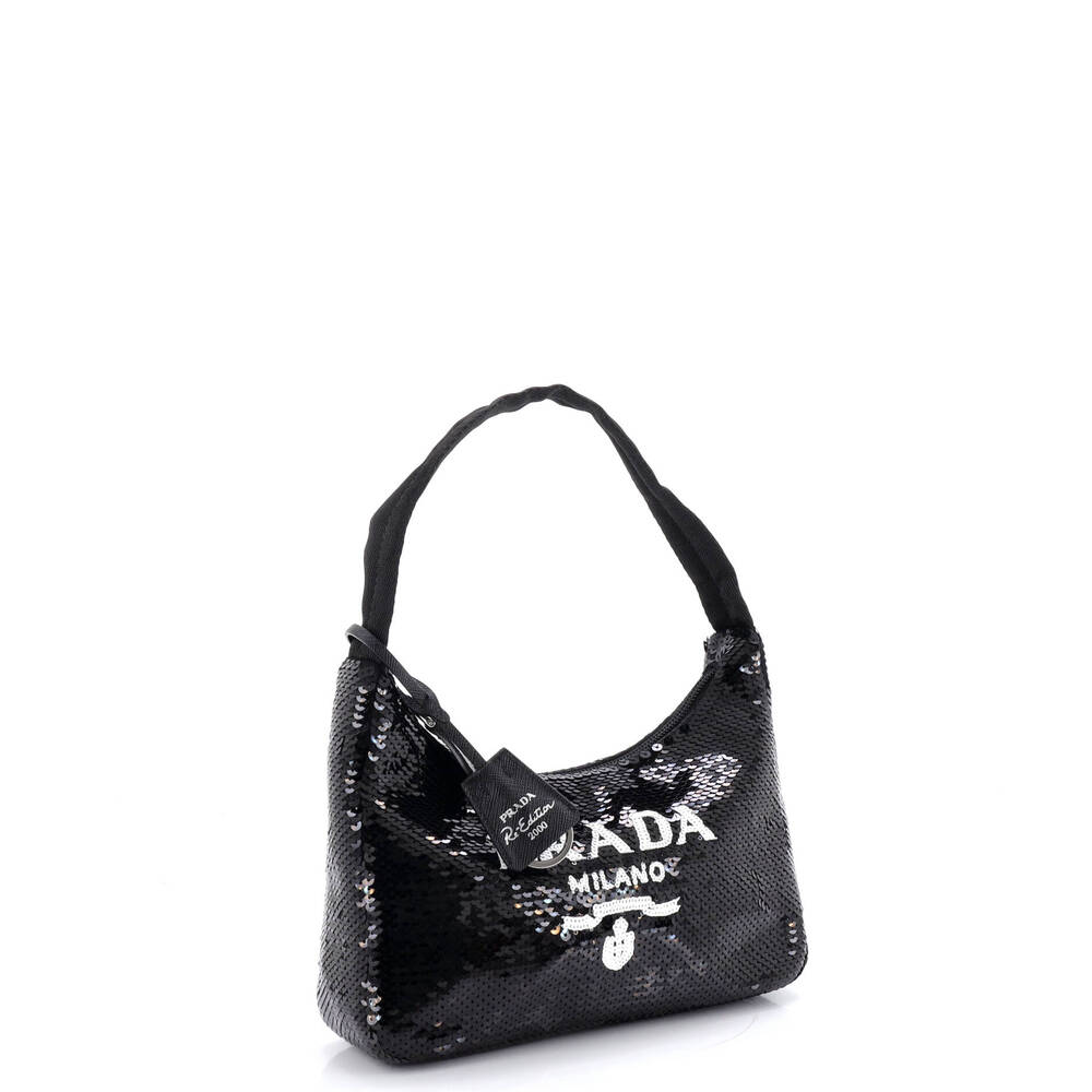 Prada Re-Edition Hobo Sequins Mini #233562P24B - Picture 2 of 6
